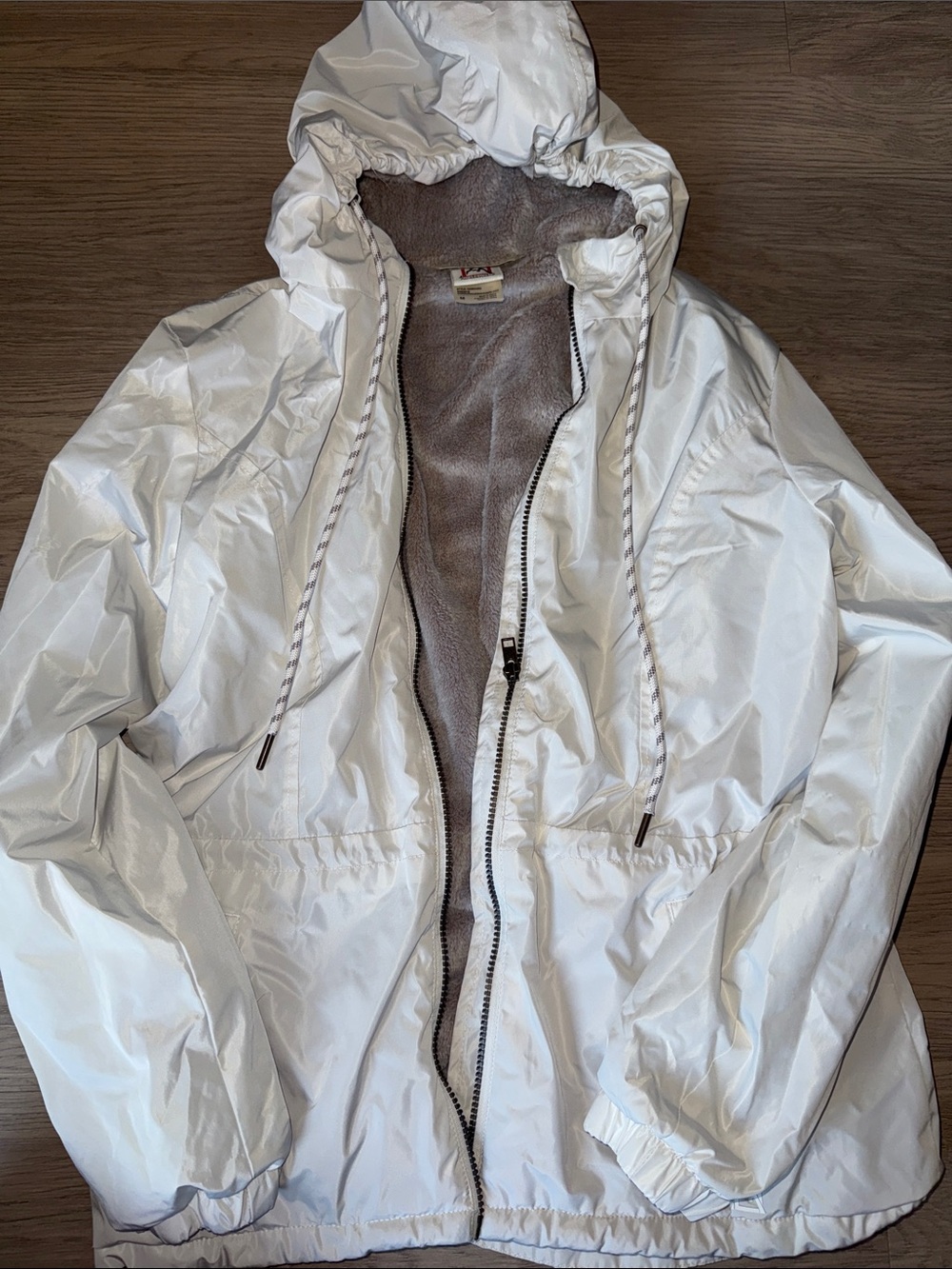 Avalanche Cream and Red Logo Fleece-Lined Jacket